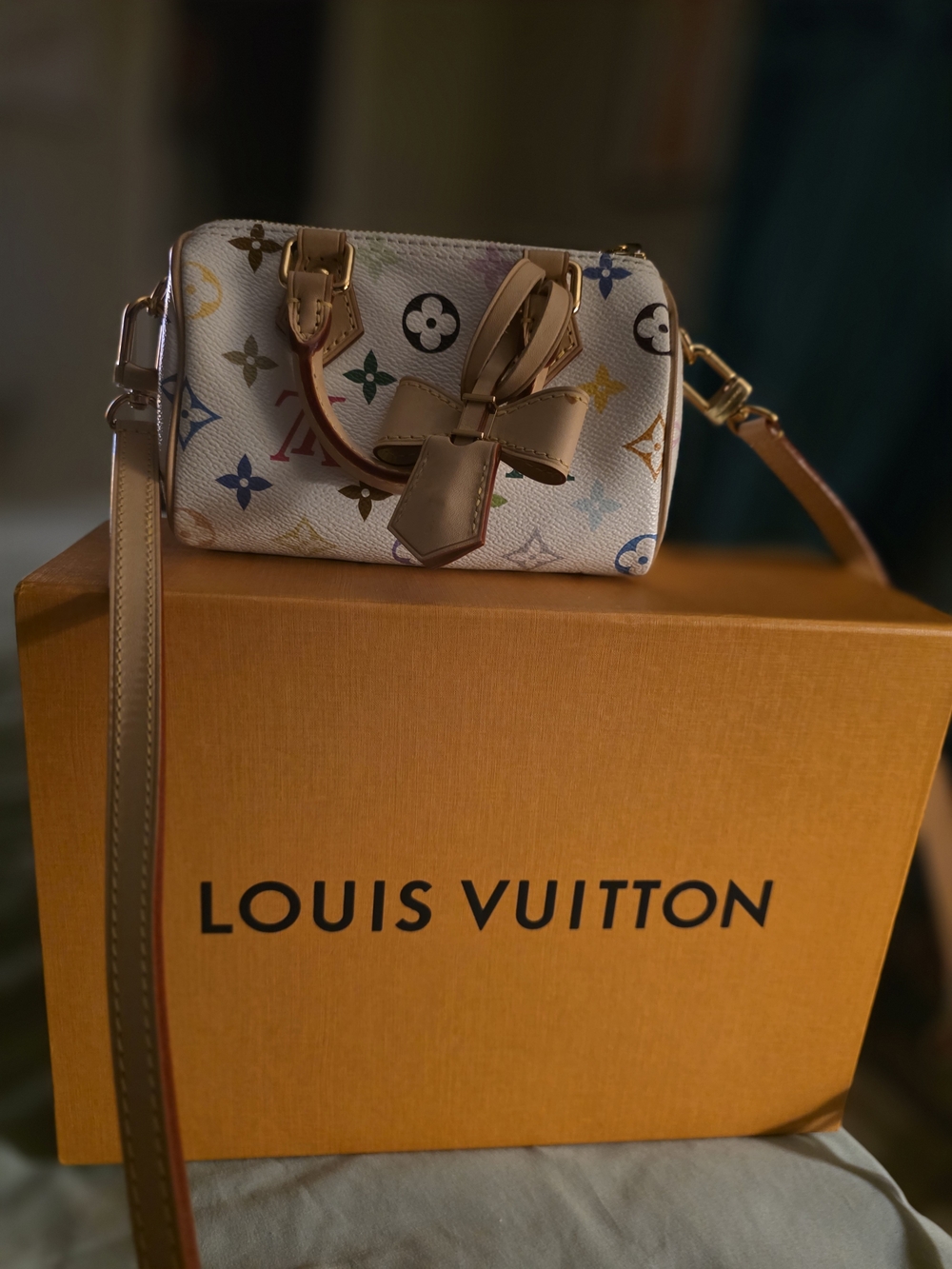 Louis Vuitton Murakami Nano Speedy Multicolor Monogram Handbag New with Tags